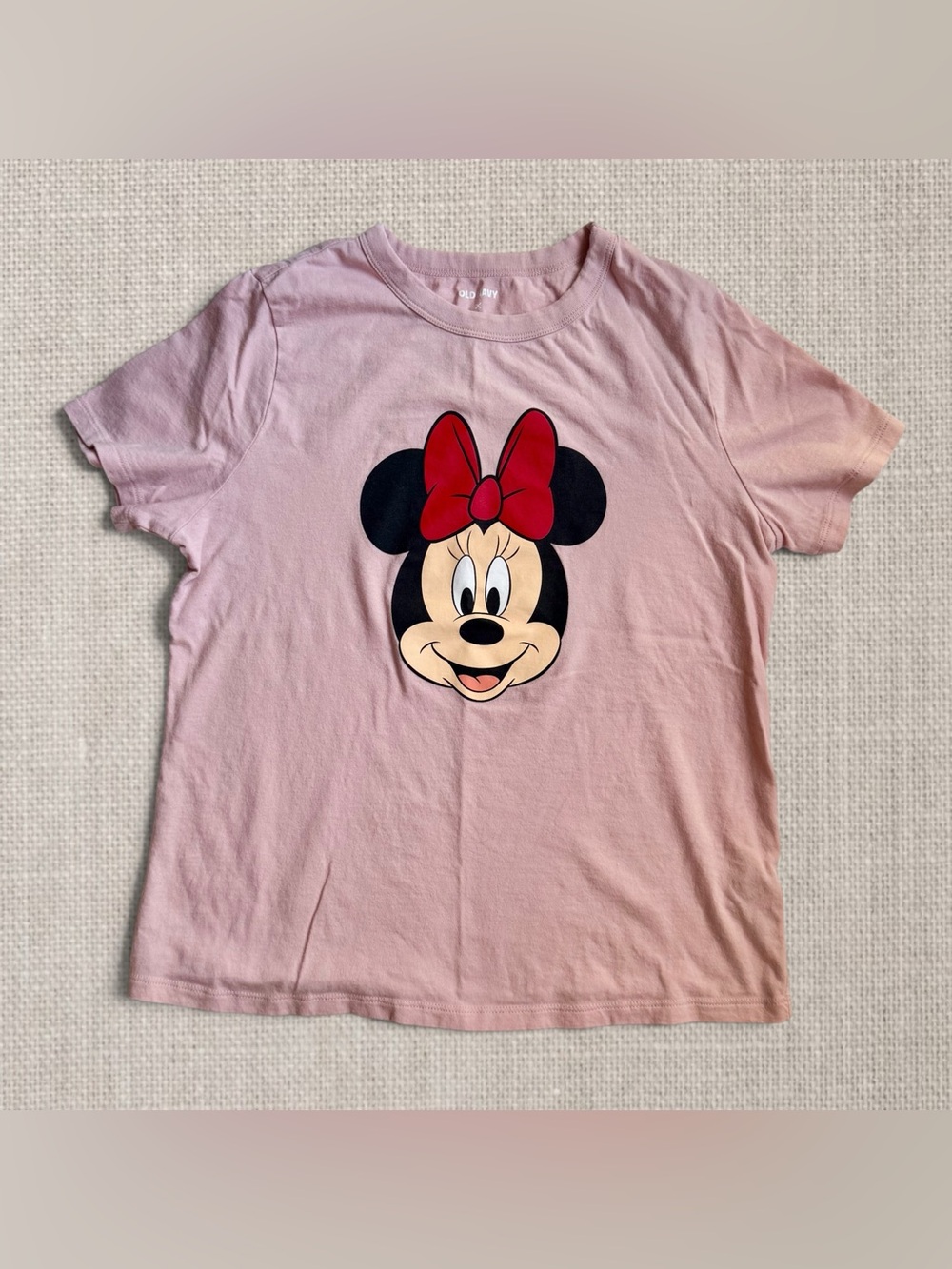 Old Navy x Disney Minnie Mouse T Shirt Womens XS Pink Graphic Tee Retro Soft